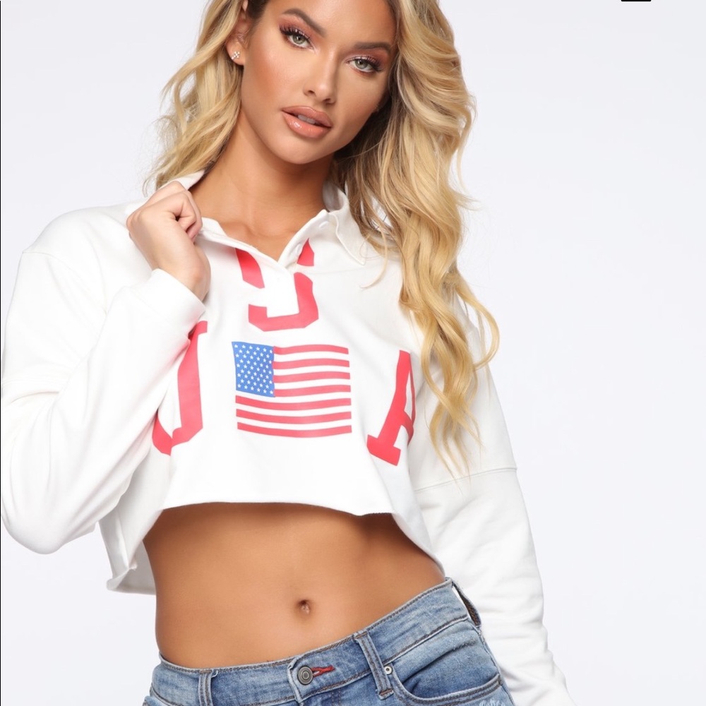 First Place Rugby Top white with USA logo